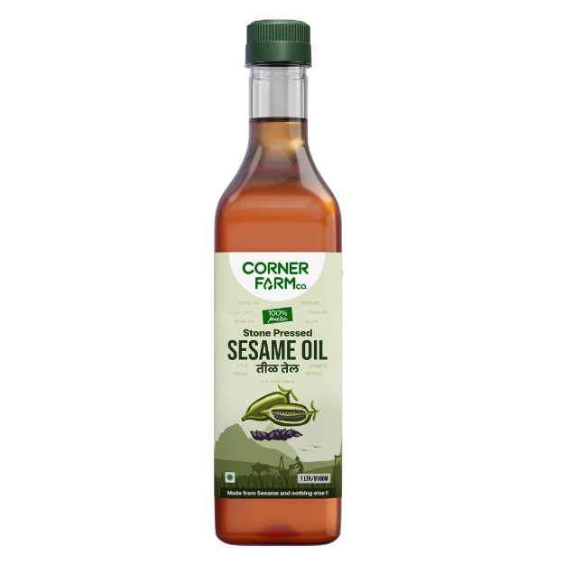 [COSE-1L-B] Sesame (Gingelly) Oil, Stone Pressed, 100% Pure